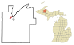 Baraga County Michigan Incorporated and Unincorporated areas Baraga Highlighted